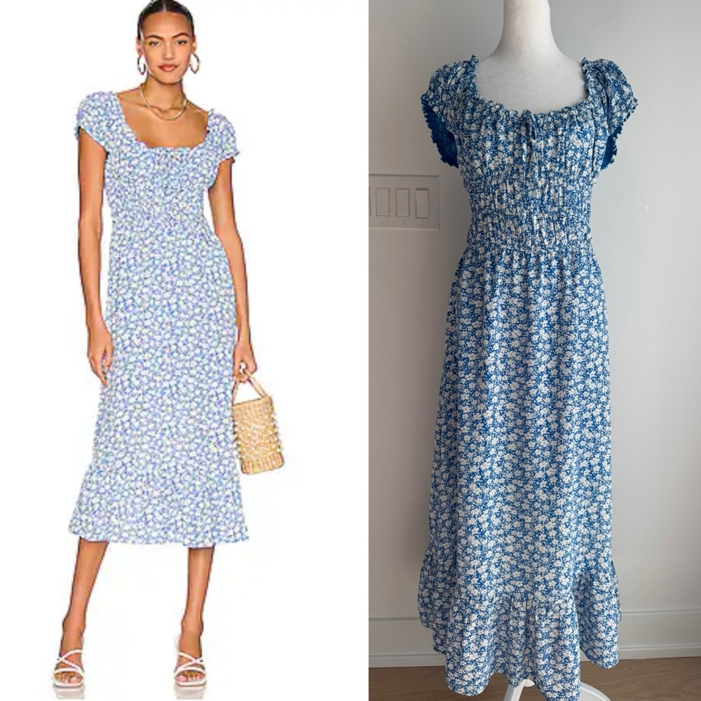 Revolve Heartloom Edina Midi Dress in Sea Women’s Large‎